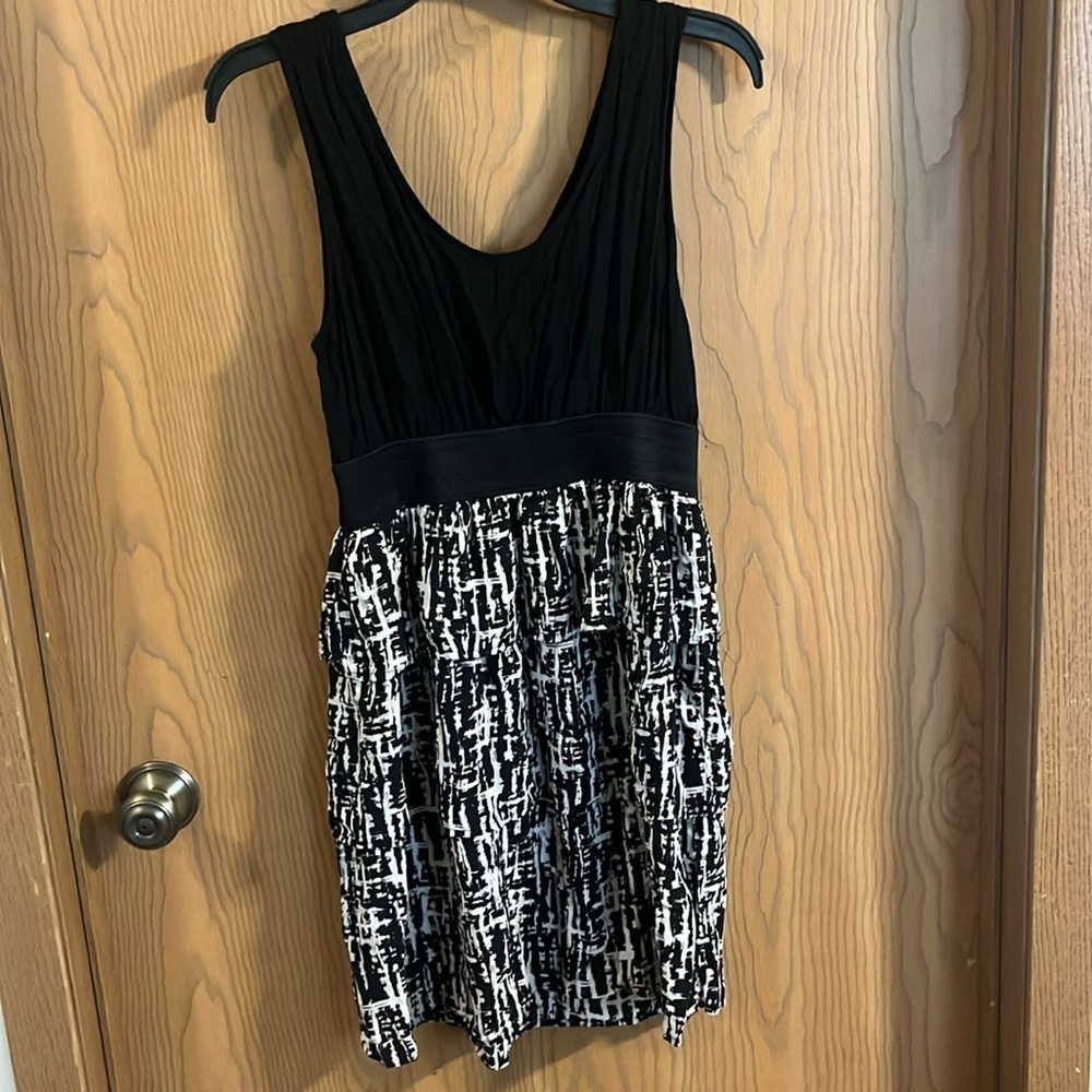 Mossimo Black & Cream Tank Dress with Tiered Dress Medium - Picture 5 of 10